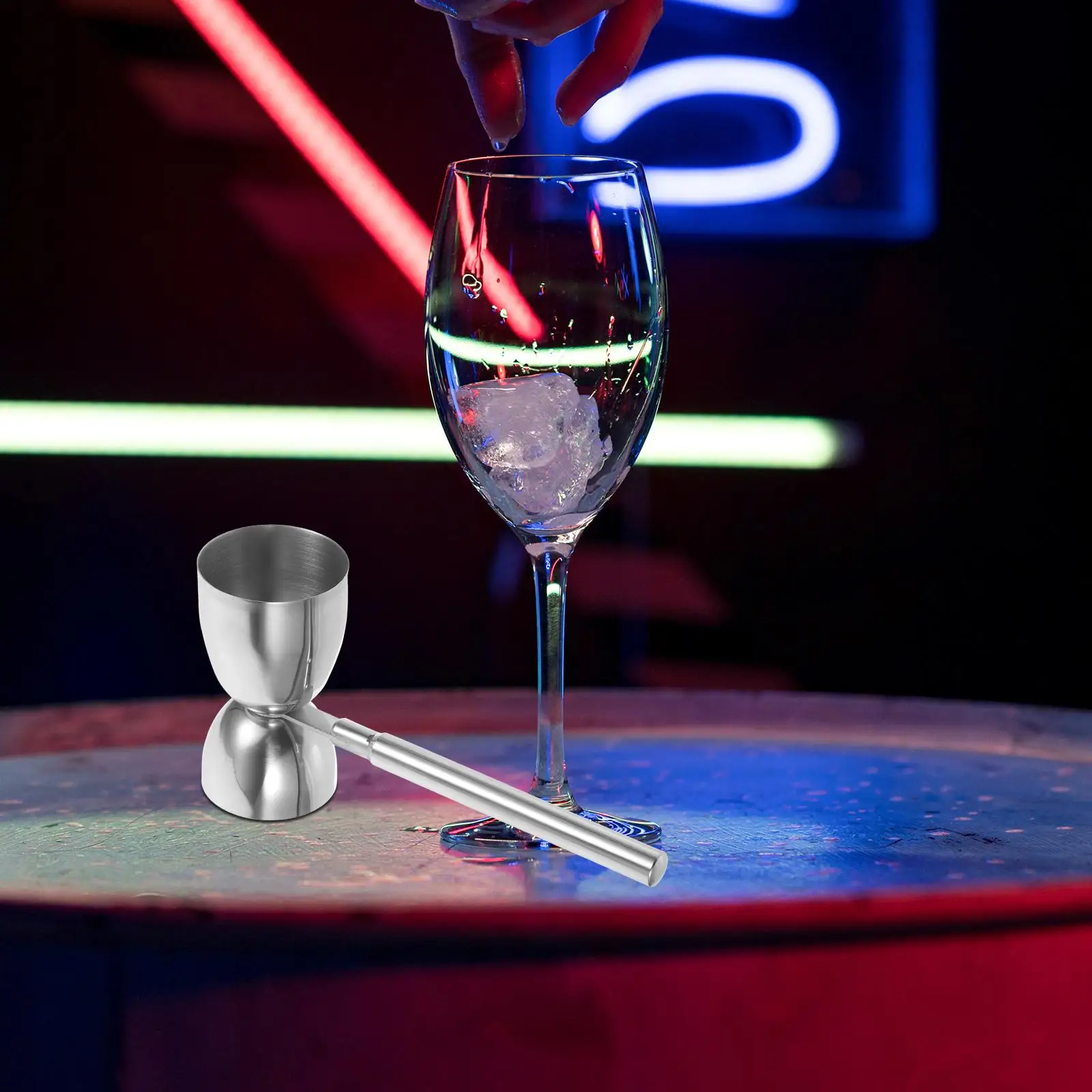 

Cocktail Double-ended Measuring Cup Jigger with Handle Stainless Steel Measure Bar
