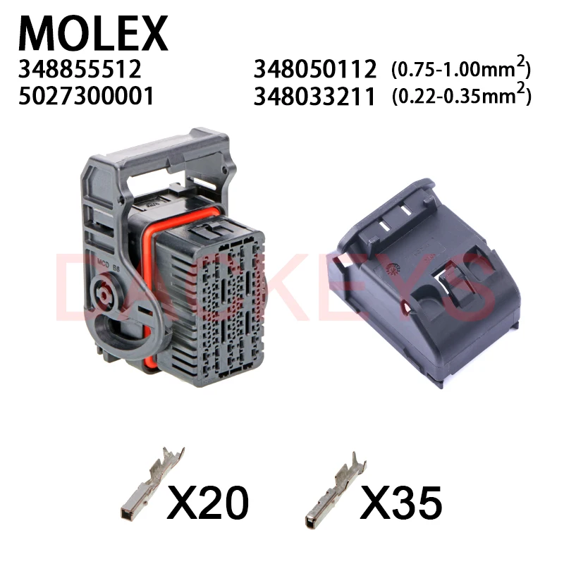 1Set 34885-5511 34885-5512 502730-0001 Molex 55 Pin Circuits Engine Computer Board Connector ECU Plug Power CMC Receptacle