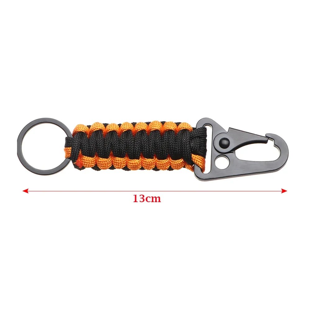 Camping Keychain Ring Outdoor Carabiner Military Paracord Cord Rope Hiking Survival Kit Emergency Knot Bottle Opener Tools view 6