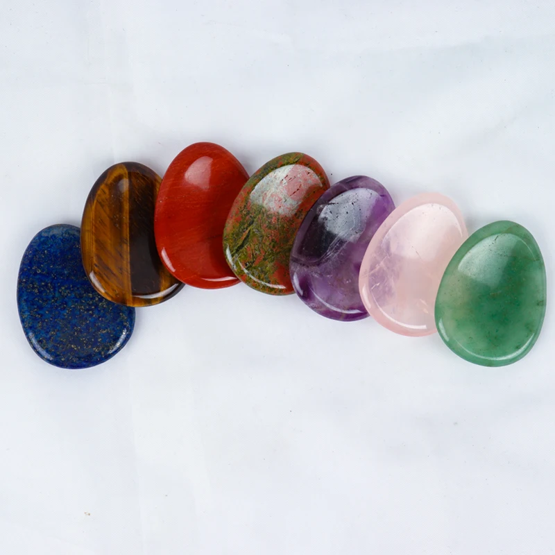 Jade Chakra Palm Stone, Natural Crystal Quartz, Worry Thumb Gemstone, Healing Massager, Home Decor
