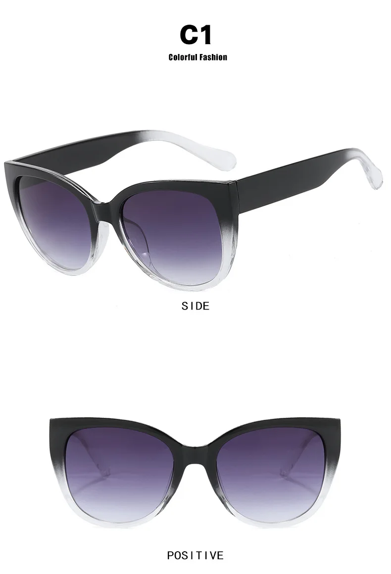Mode Cat Eye Sonnenbrille für Frauen Farbverlauf Designer Uv400 Sonnenbrille Weibliche Ins Beliebte Shades – Detail 8