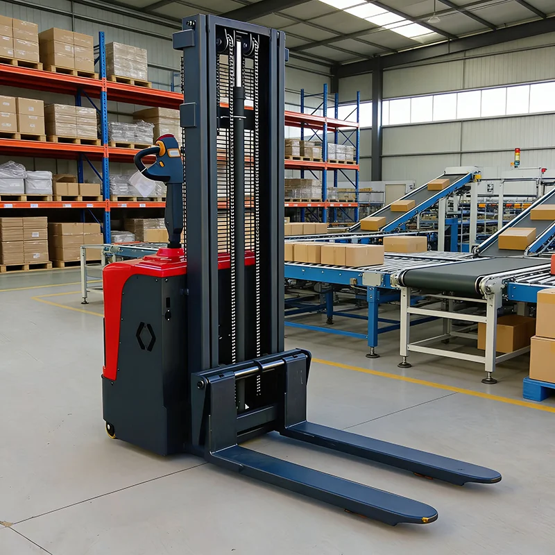 

800kg Electric Table Lift Stacker with Foot Operated Lowering and Removable Handles for Mobility