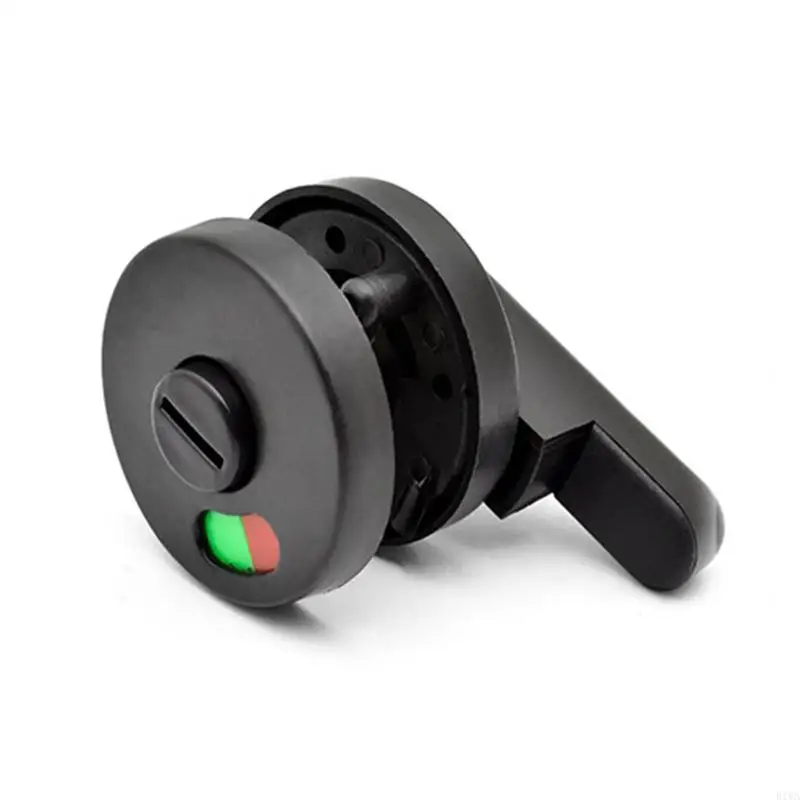R1WA Black Plastic Privacy Occupied Public Toilet for Latch For Bathroom Door Lock WC Dressing Room Vacant Engaged