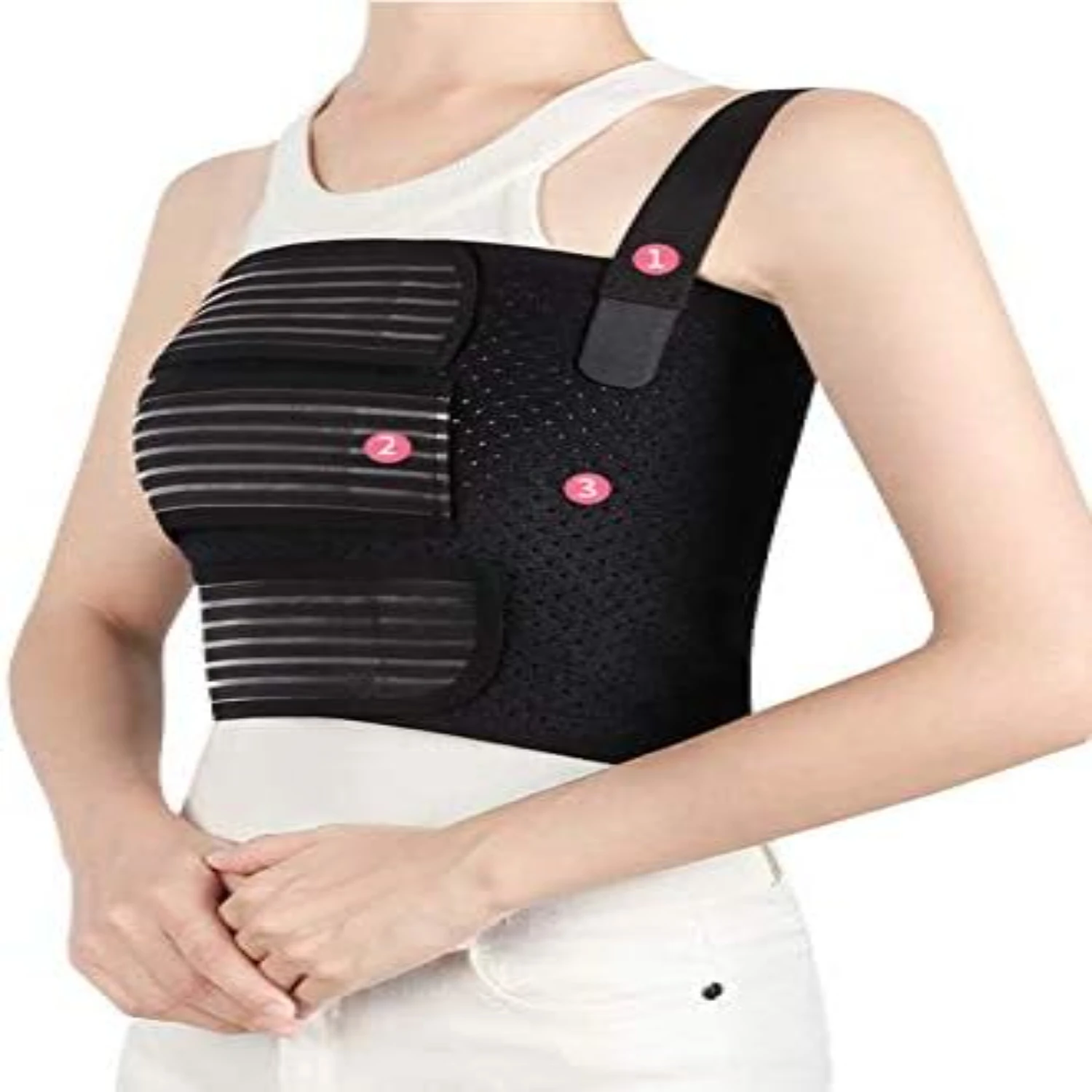 Premium Quality Adjustable Rib Support Brace for Quick Recovery - Lightweight and Comfortable Rib Belt for Injured Ribs - Flexib