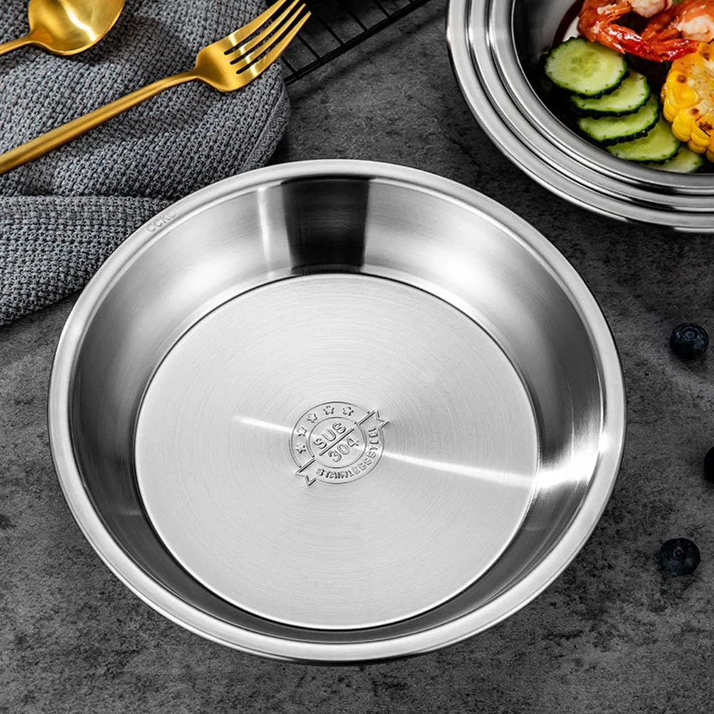 

1Pcs Stainless Steel Soup Basin Thickened Multiuse Kitchen Bowl Home Use Fruit Washing Steaming Rice Mixing Storage Holder