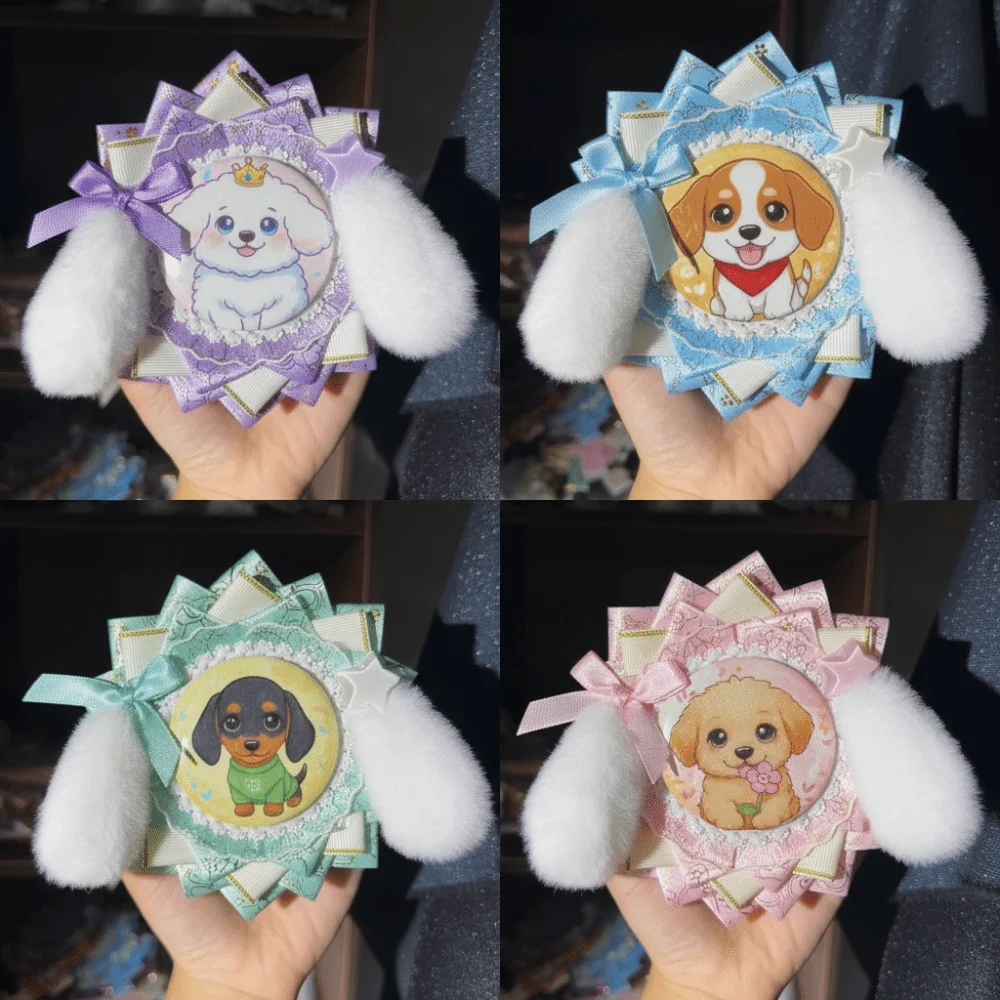 Cute Cat Ear Itabag Badge Holder DIY Handcrafted Ornament Lolita Badge Holder Itabag Decoration Accessorie Handmade Card Holder