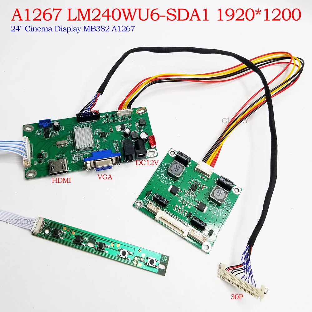 For MB382 A1267 24 inch LM240WU6-SDA1 1920*1200 30p EDP Controller Board driver LED monitor screen HDMI VGA DIY panel display