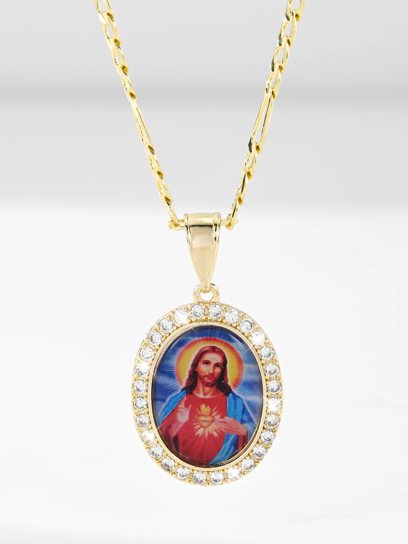1pc Vintage Jude Pendant Necklace for Men - 14K Gold Plated Golden Plated Copper Religious Jewelry