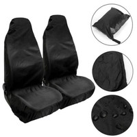 2Pcs Waterproof Polyester Universal Seat Cover Front Car Van Seat Covers Protectors Nonslip Backing Dust-proof For Cars Bus VAN