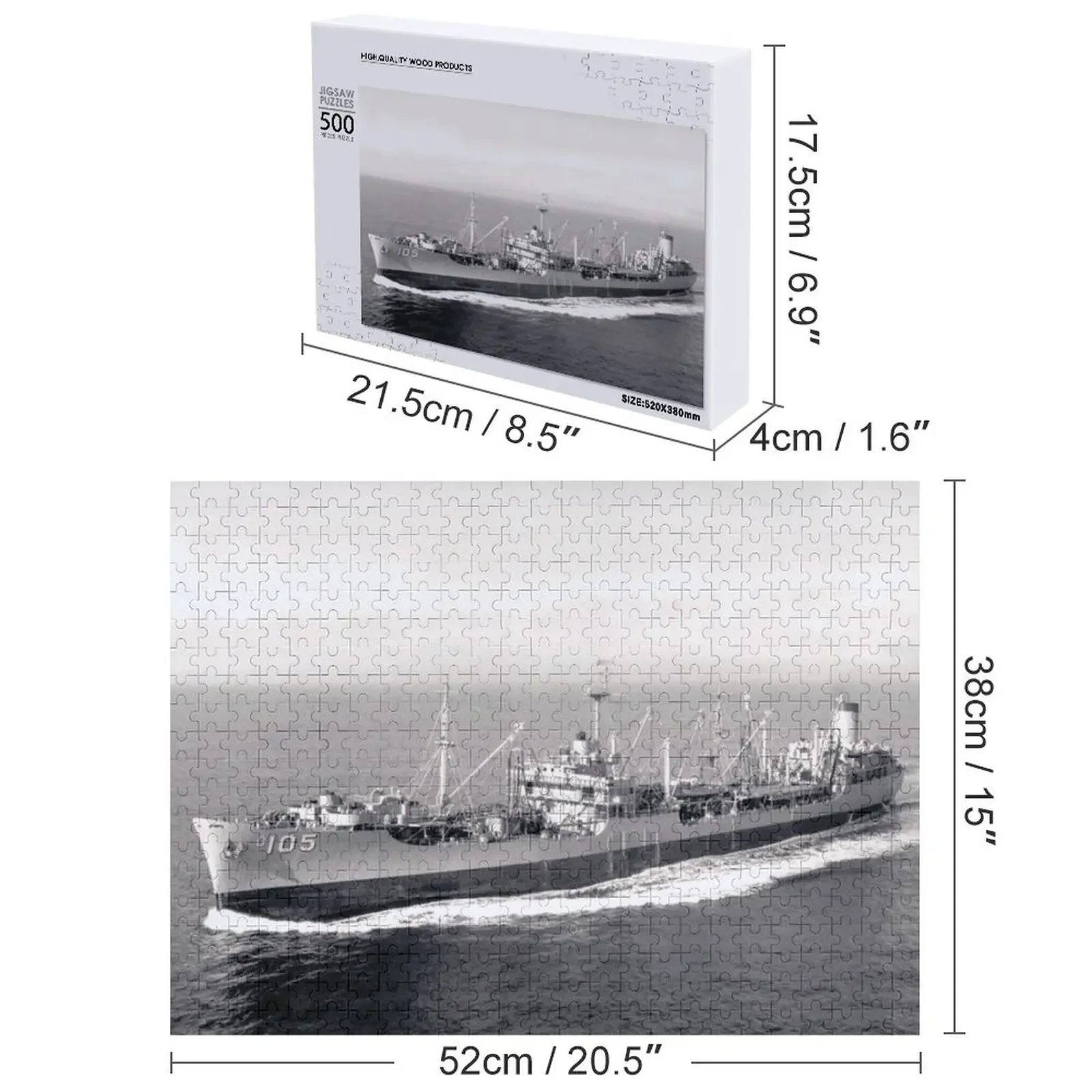 USS MISPILLION (AO-105) SHIP'S STORE 직소 퍼즐 맞춤형 나무 선물 맞춤형 선물 퍼즐