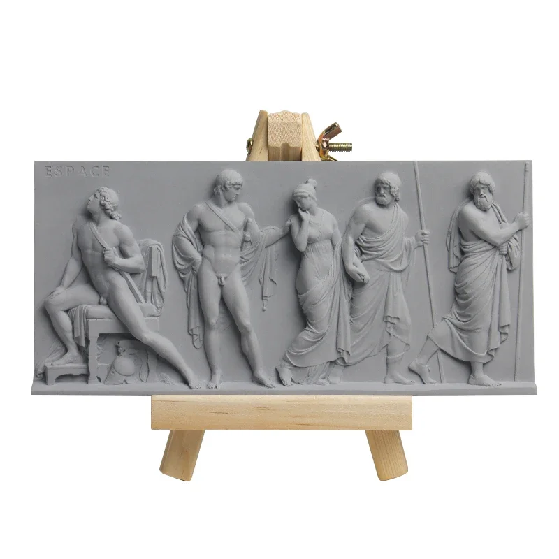 Nordic simple and retro Greek three-dimensional relief paintings,pure hand handicraft ornaments,home decoration sculpture statue