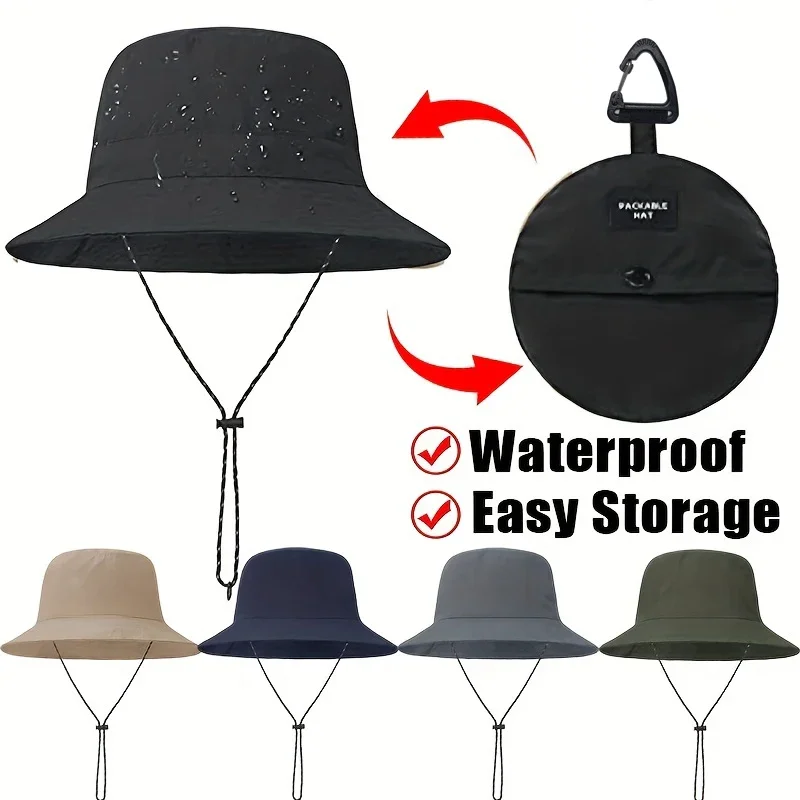 Tragbarer, wasserdichter, schnell trocknender Sonnenhut, Fischer, Unisex, Outdoor, Sommer, Anti-UV-Schutz, Camping, Wandern, Kappe, Panama-Eimerhut – Detail 24