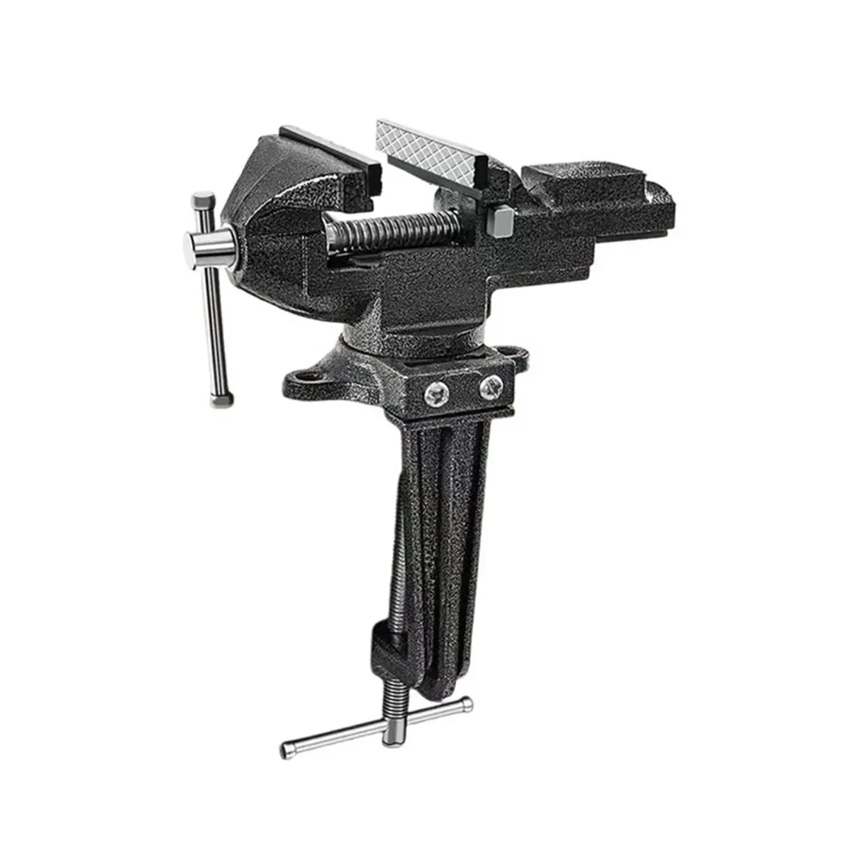 HAPPY EVER Table Vise Jaw Width Bench Vise 360° Rotating Clamp-on Work Vise with Soft Multifunction Jaws for Woodworking DIY