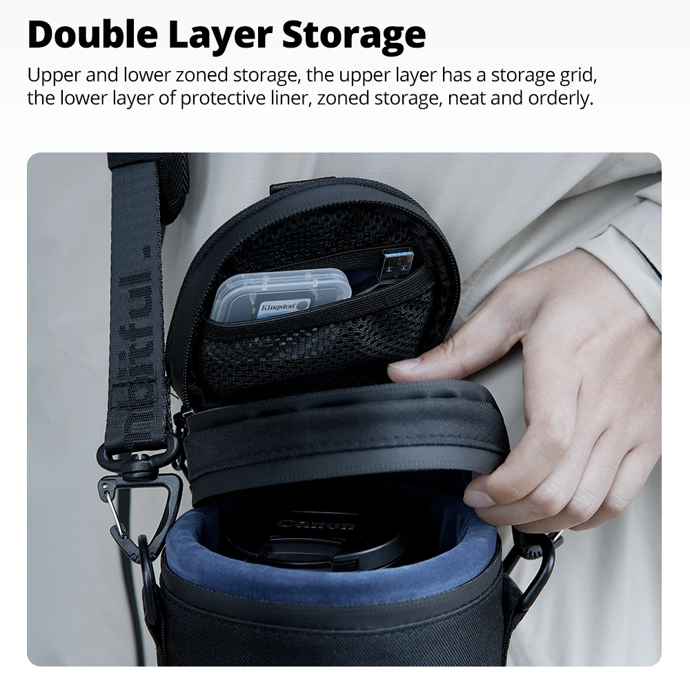Ambitful Camera Lens Bag High Quality DSLR Photography Shoulder Bag Pouch Carry Case for Canon Lens Nikon Sony Fuji Backpack image 3
