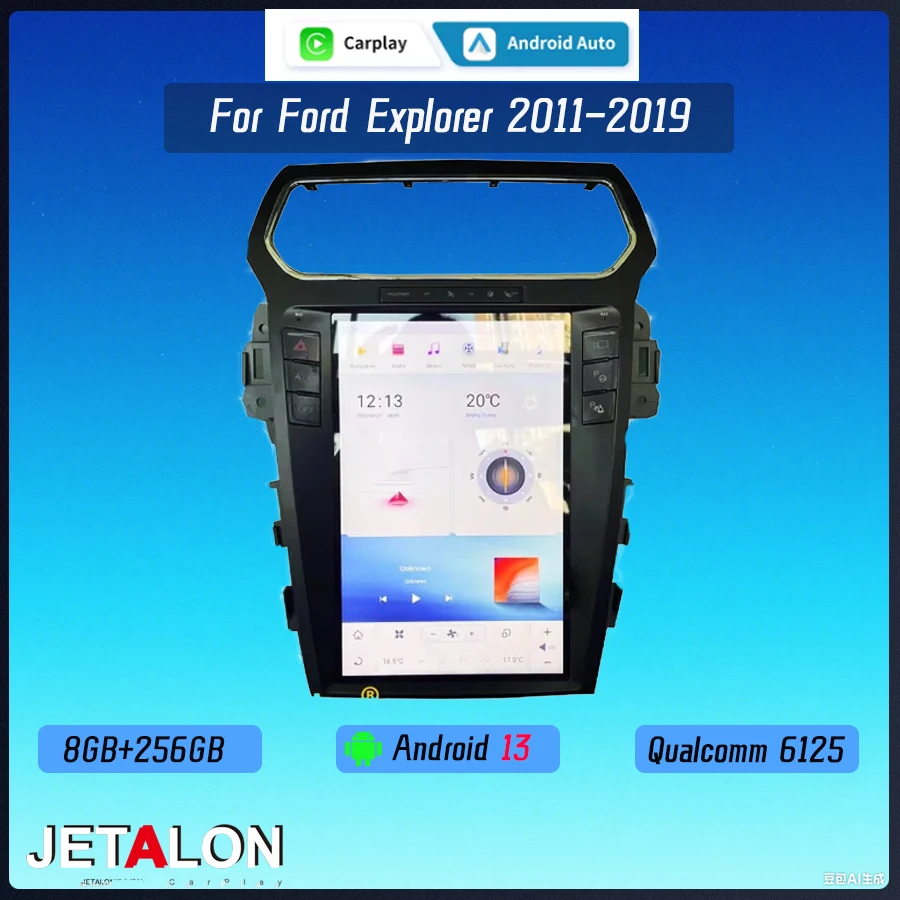 Android 13 CarPlay اللاسلكي لسيارة Ford Explorer 2011-2019 Headunit 12.1 بوصة تعمل باللمس تدعم نظام 4G الأصلي SYNC 2 /SYNC 3