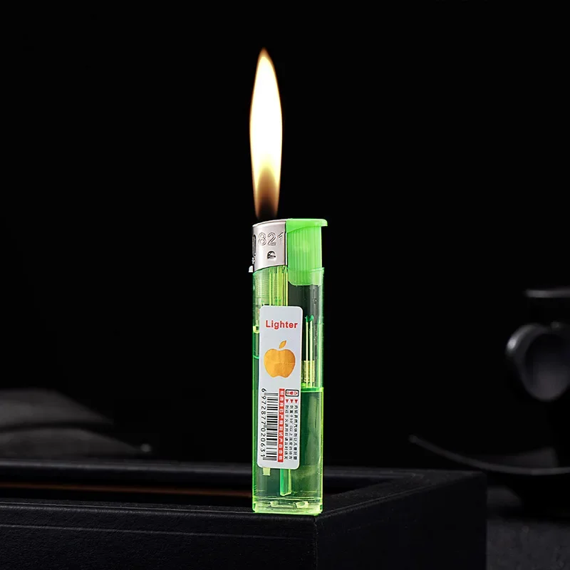Classic Transparent Electronic Open Flame Disposable Plastic Lighter Home Supermarket Store Wholesale Men's Cigarette Lighter view 2