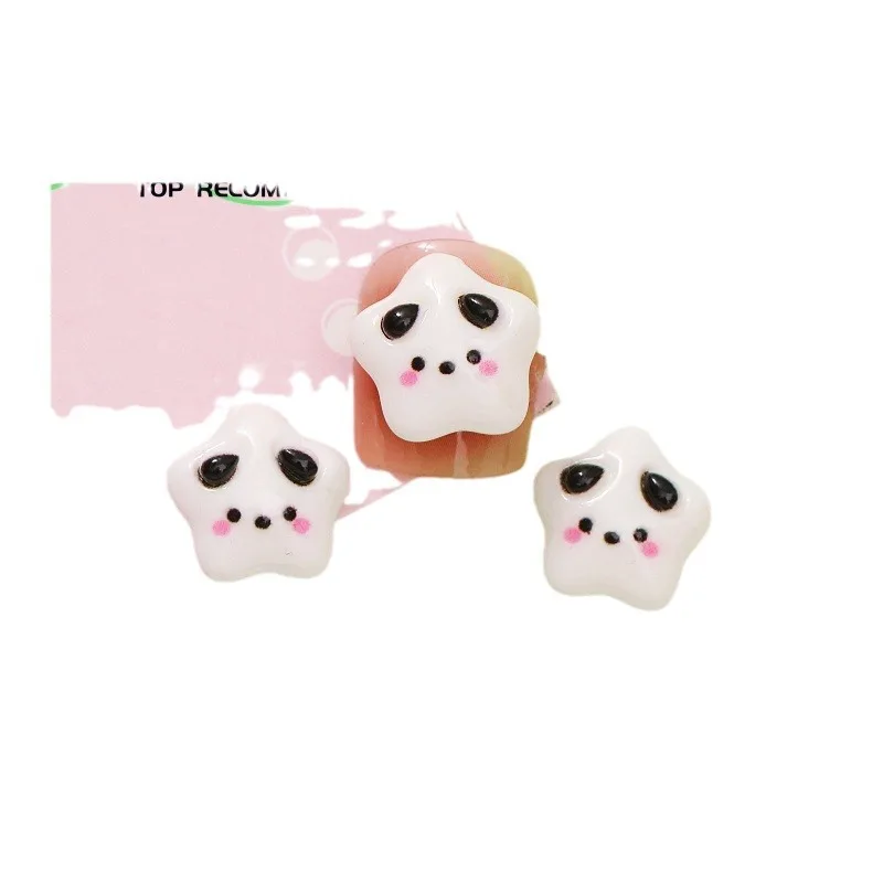 50 Uds. De dijes para uñas de estrella Pochacco, gafas 3D, decoración de resina con forma de perro y estrella para manicura juguetona