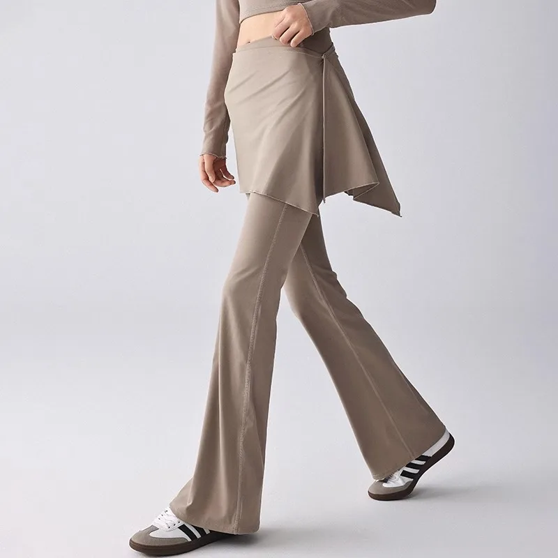 Ensemble de vêtements de Yoga grande taille pour femmes, pantalon évasé de Fitn Spor, pantalon Long décontracté, confortable, respirant, respectueux de la peau