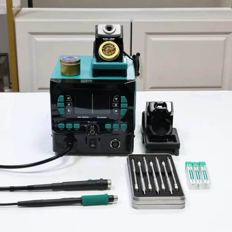 992D-II Precision Air Rework Station with 1/2/3/4mm Air Nozzle 210 245 Optional Soldering Iron 2 IN 1 Desoldering Station