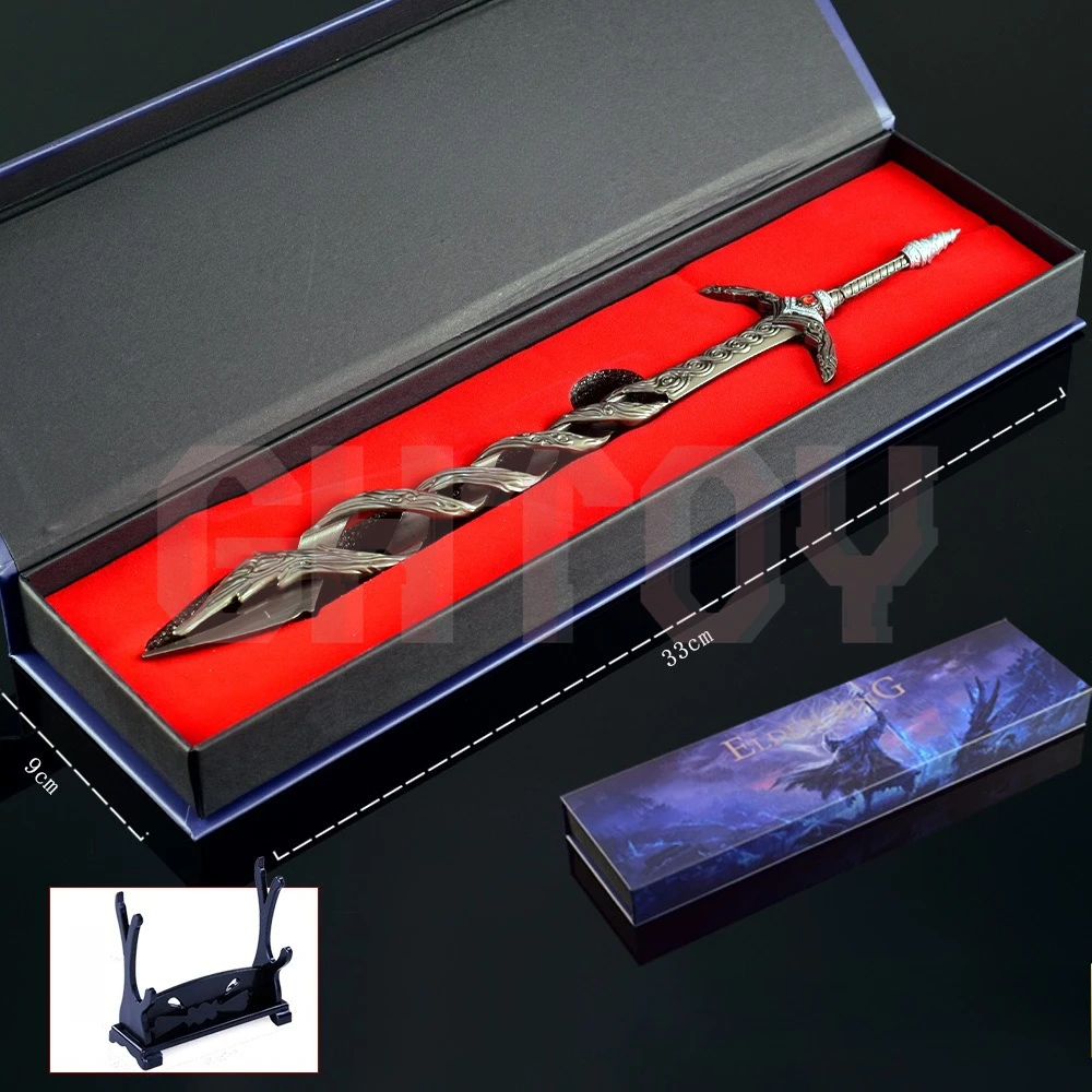 Periféricos de juego Eldenn de 30CM/11,81 pulgadas, modelo de espada, espada de Godslayer, adornos de exhibición de escritorio, regalo de cumpleaños para niñas y niños