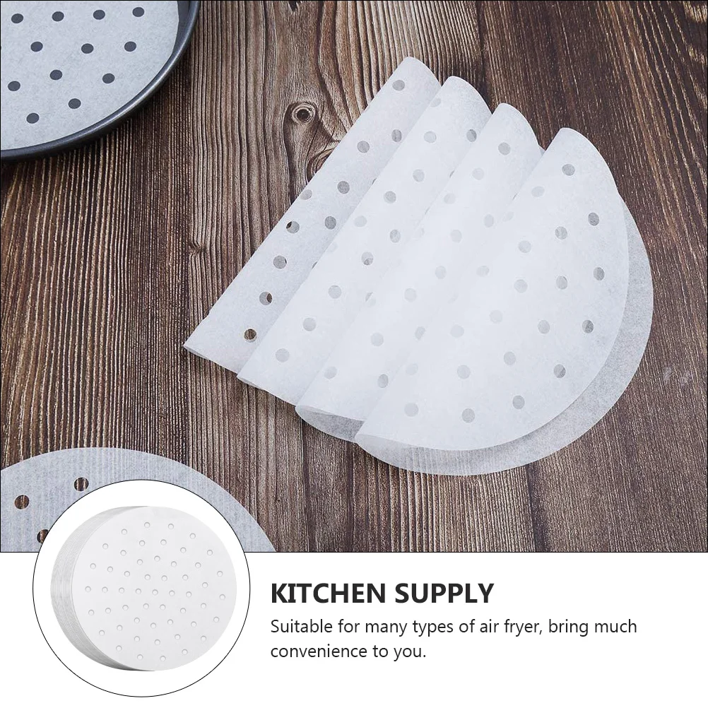 

200pcs Perforated Baking Paper Mats Non-Stick Air Fryer Pads Roast Cooking Sheets For Air Fryers Available In Various Sizes