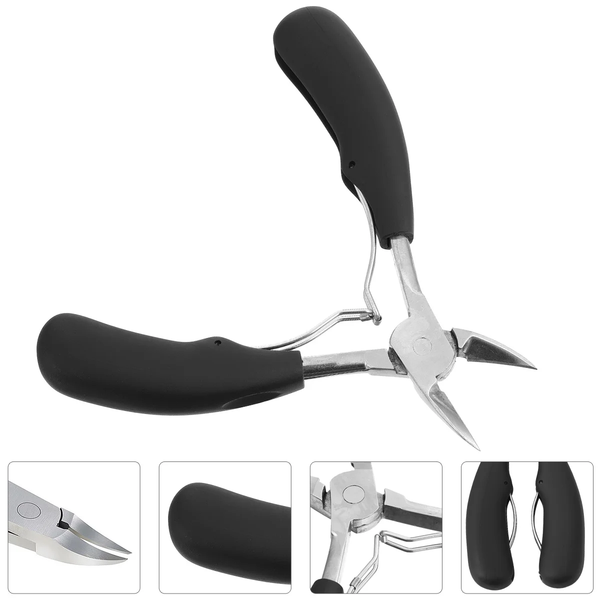 1Pcs Stainless Steel Toenail Nipper Ergonomic Handle Ingrown Thick Nail Cutter Precision Pedicure Tool Professional Cuticle