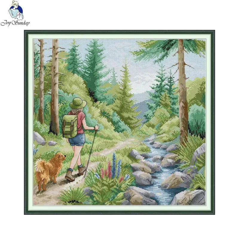 Joy Sunday Çapraz Dikiş Seti Yürüyüş Temalı DIY Desen Nakış 11CT 14CT 16CT DIY El İşi Hobi Dikiş Ev Dekorasyonu Hediyeleri