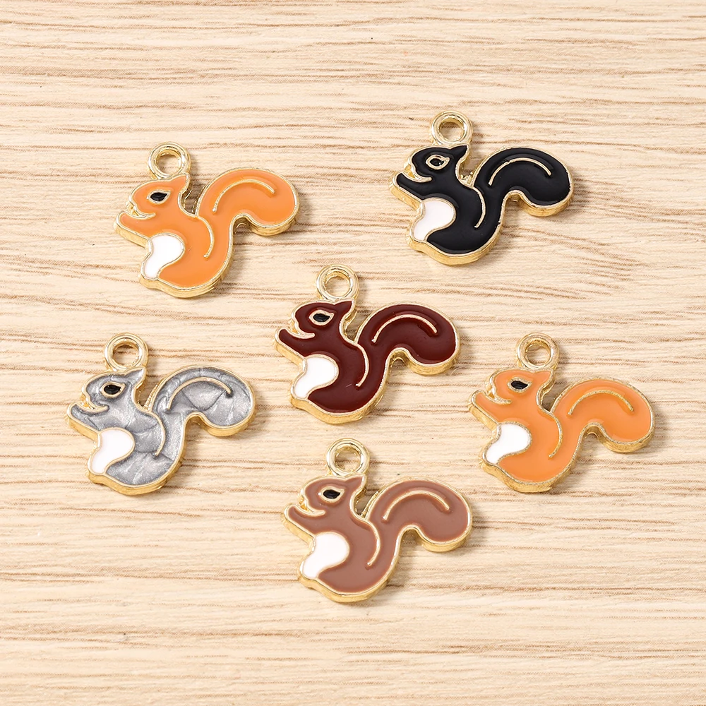 

Tusember 10pcs 13*31mm Cute Squirrel Pendants Charms For Jewelry Making Necklaces Earrings Bracelets DIY Handmade Supplies