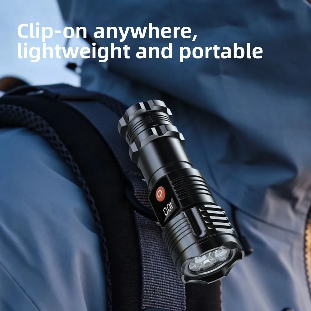 Waterproof LED Inspection Light Portable Clip-on Rechargeable Flashlight High Strong Power TYPE-C Charging UV Flashlight