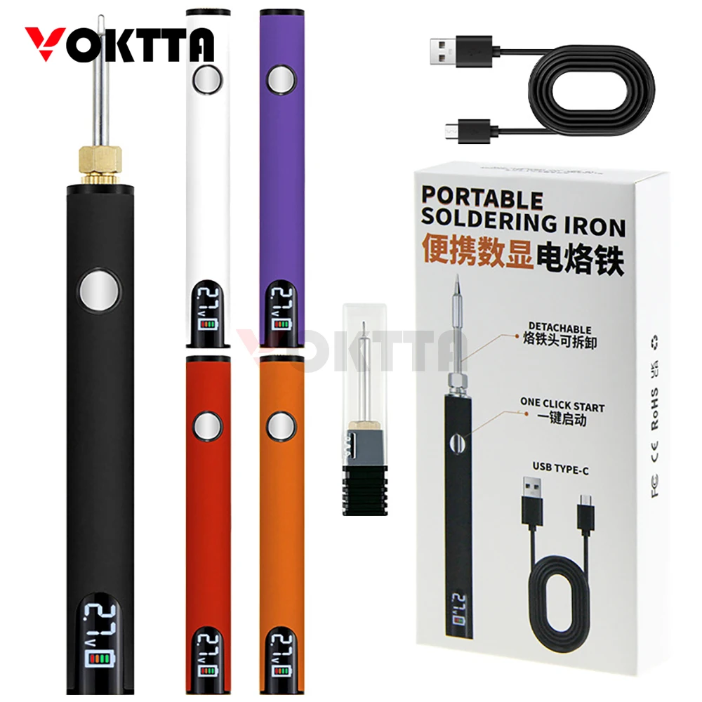 USB Burning Pen 510 Interface Preheating Battery 400mAh 3 Display Screen Ajustable Voltages Electric Soldering Irons