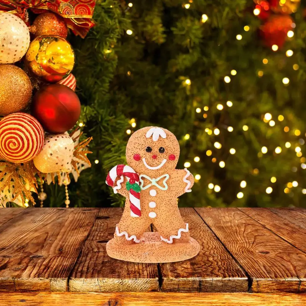 Christmas Decoration Cartoon Gingerbread Man Ornament Small Gingerbread Man Model Cartoon Christmas Decoration Resin Craft