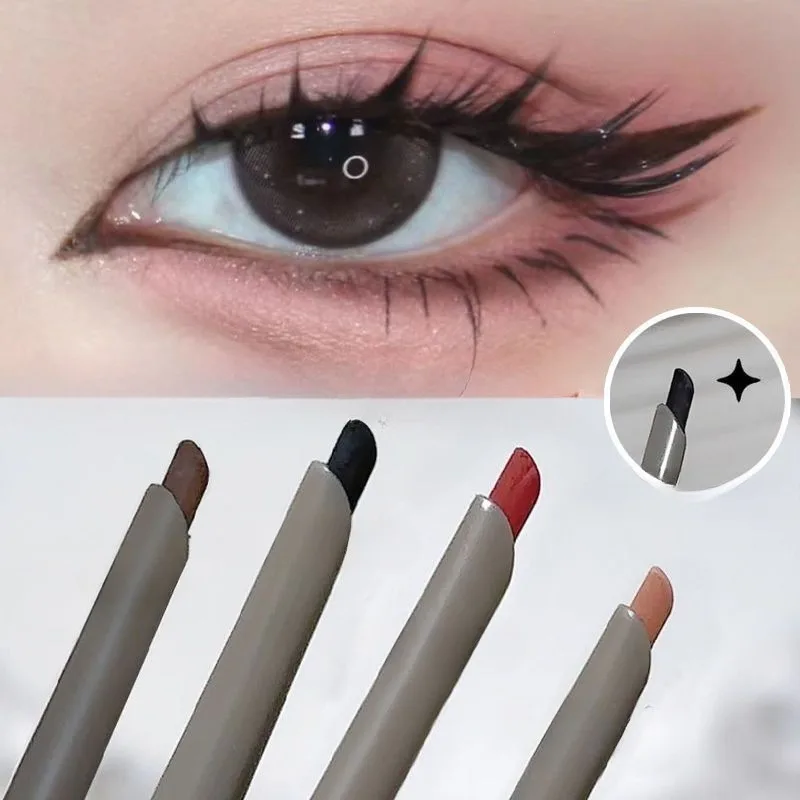 Gebogener Eyeliner-Gel-Stift, seidig, matt, schwarz, rot, wasserfest, langlebig, glatt, leicht zu färben, für Augen-Make-up, Kosmetik – Detail 4