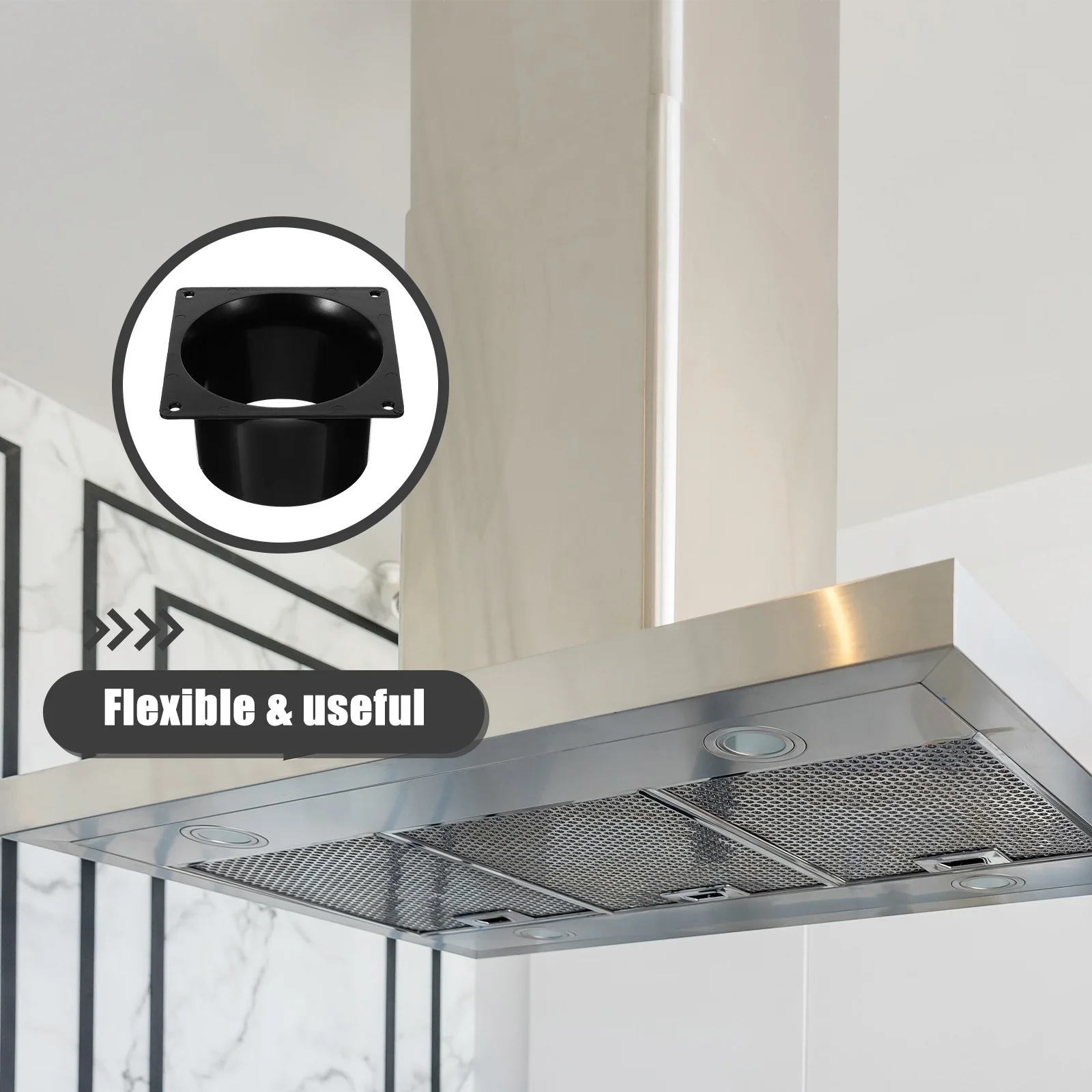 1pcs System Interface Square Bottom Straight Flange Metal Ducting Connector For Ventilation System Reducer Duct