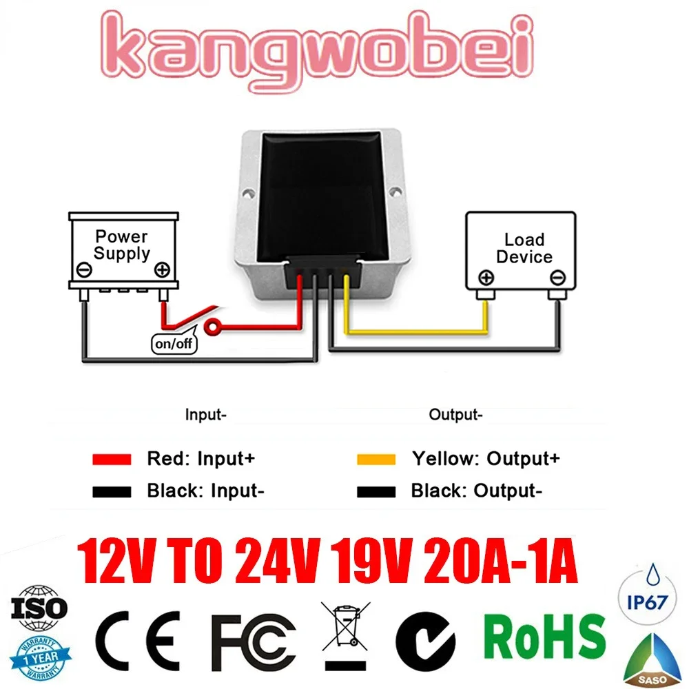 

12 volts to 24 volts 19V 20A-1A Boost Step-up Power Supply Voltage Regulator for Car Laptop Charger converter dc dc CE ROHS