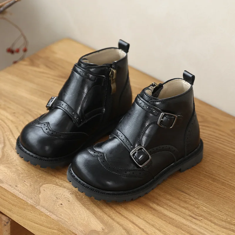 

Boys Ankle Boots Genuine Leather Spring Autumn Children's Riding Boots Baby Girls Fashion Boots Little Kids Shoes