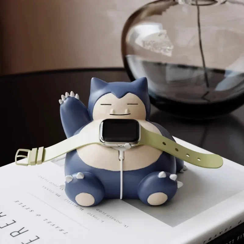 Kawaii Pokemon Apple Watch Charger Stand Anime Snorlax Figure Watch 8 7 6 5 4 3 2 Se Currency Charger Stand Toys Festive Gift