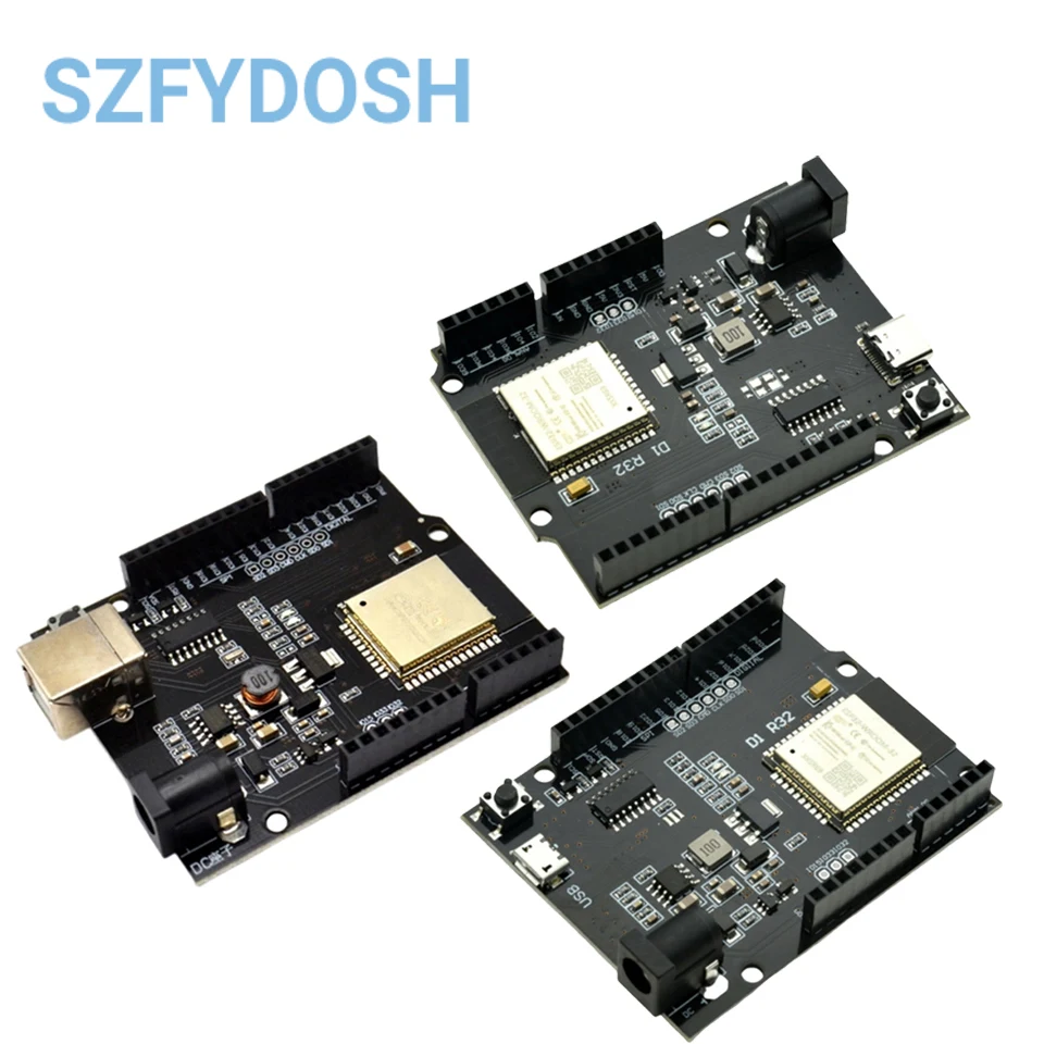 For Wemos D1 ESP32 ESP-32 WiFi Bluetooth-compatible 4MB Flash UNO D1 R32 Board Module CH340 CH340G Development Board