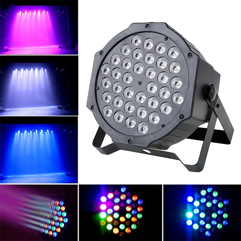 36 LED RGBW DMX 512 Stage Flat Par Lighting Effect DJ Disco Party Holiday Christmas Bar Club Wedding Birthday Show Lights