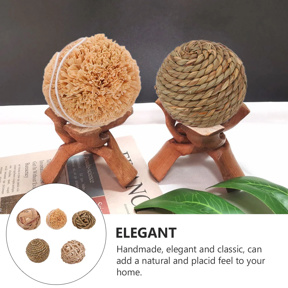 

10Pcs Water Grass Ball Decorative Straw Woven Balls Handmade Natural Vase Bowl Filler for Home Table Decor