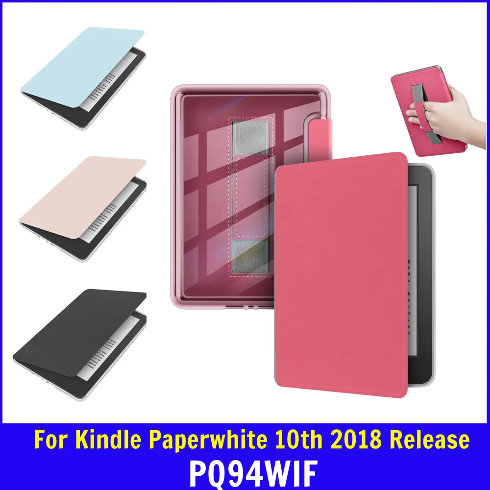 

Акриловый прозрачный чехол для Kindle Paperwhite, чехол 10-го поколения 6 дюймов 2018 с ручным ремнем PQ94WIF Paperwhite4, умная обложка для электронной книги