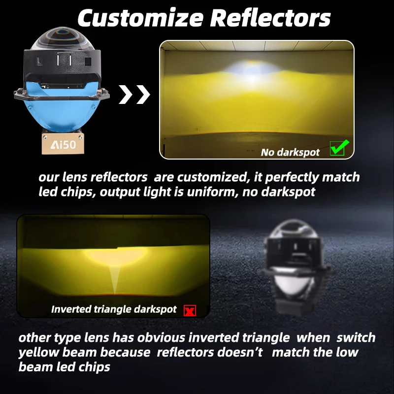 SANVI الذكية BI جهاز عرض (بروجكتور) ليد عدسة لسيارة العلوي بلوتوث App التحكم كشافات 3000k 4300k 6000K مصباح تلقائي 120 واط LHD RHD