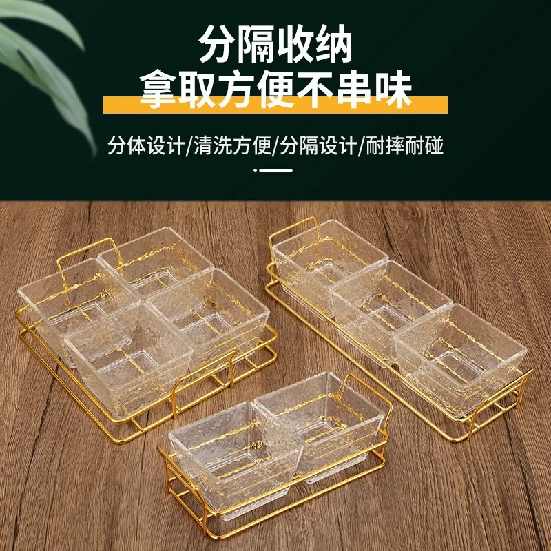 

Manufacturer wholesale fruit plate living room acrylic snacks dried fruit bar snacks commercial KTV grid snack plate