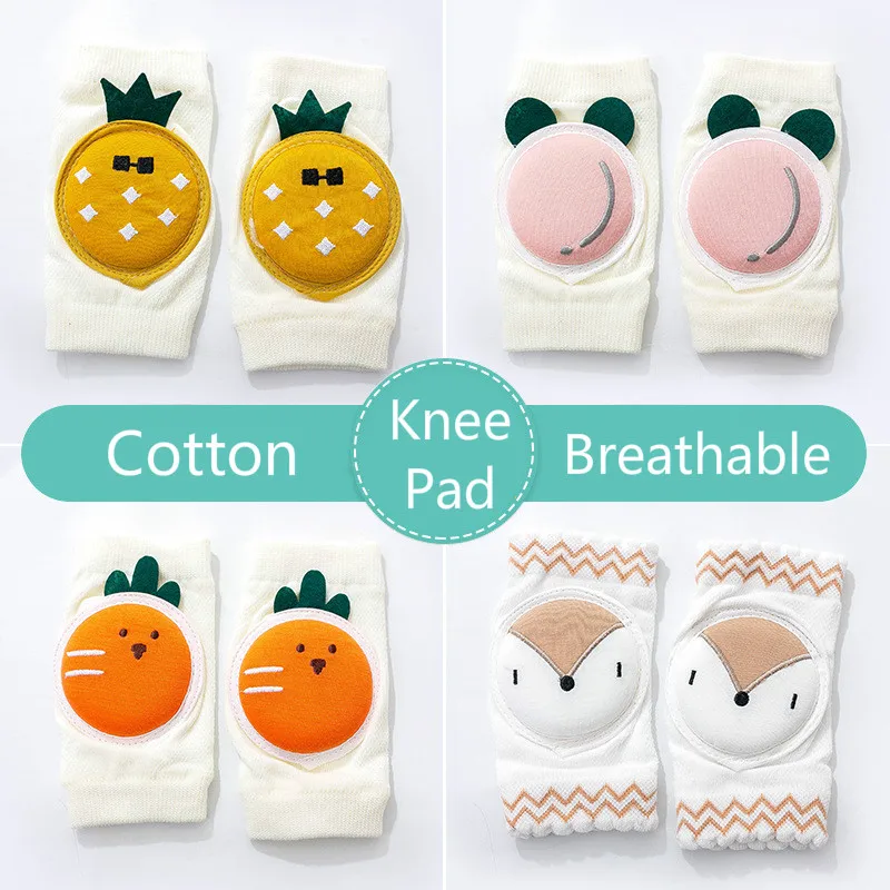 Baby Cartoon Animal Mesh Knee Pads High Elastic Silk Knee Pads Elbow Crawl Toddler Anti-fall Protector Baby Supplies 0-3 years