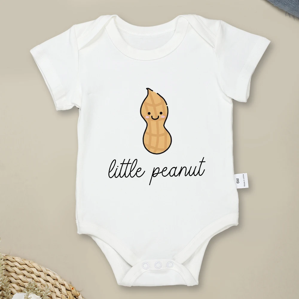 

Little Peanut Baby Boy Bodysuit Cute Cartoon Newborn Clothes Onesie Summer Short Sleeve Cotton Toddler Romper Infant Outfits