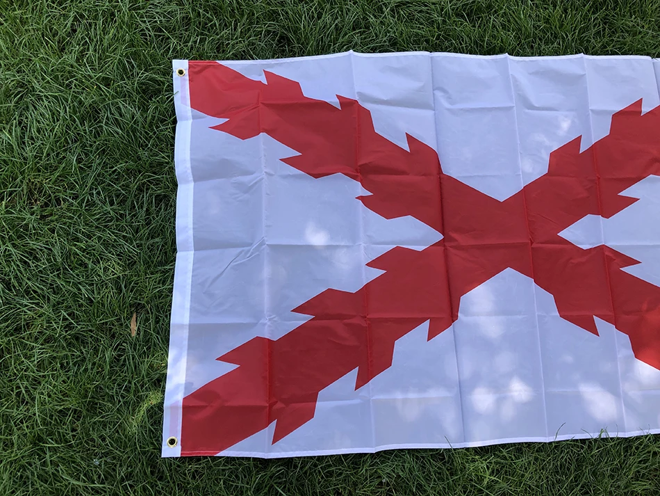 TIKI FLAG الصليب الاسباني من علم بورجوندي 3x5ft 90x150 سنتيمتر معلقة البوليستر اسبانيا العلم للديكور المنزل