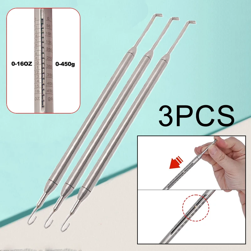 

3 шт. стоматологический ортодонтический динамометр, измеритель напряжения стресса для эластичных лент, измеритель силы из нержавеющей стали, инструменты для измерения полости рта