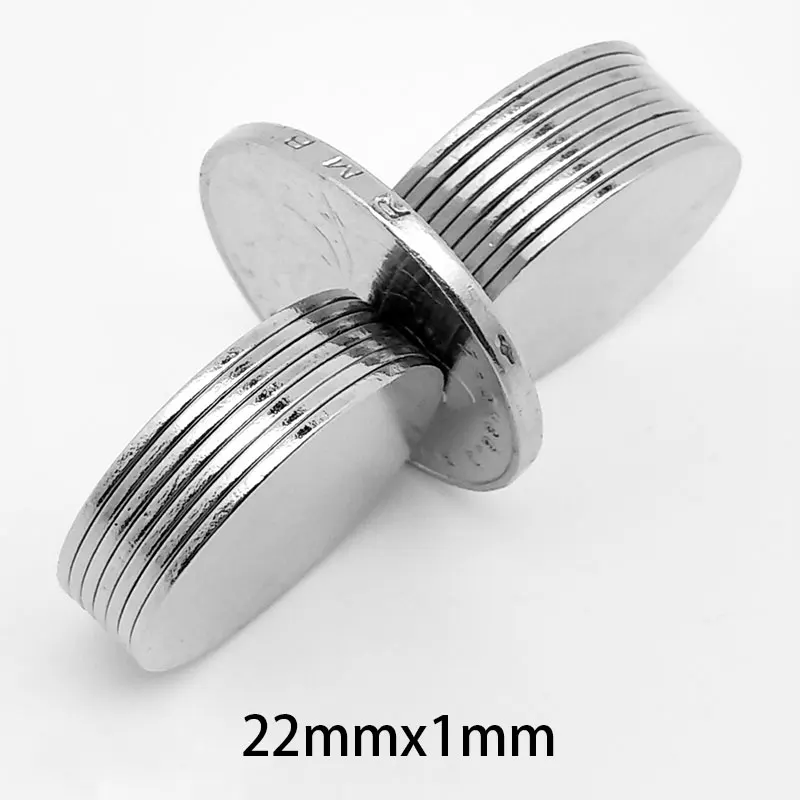 5~200PCS 22x1mm Neodymium Magnet 22mm x 1mm  N35 NdFeB Round Super Powerful Strong Permanent Magnetic imanes Disc