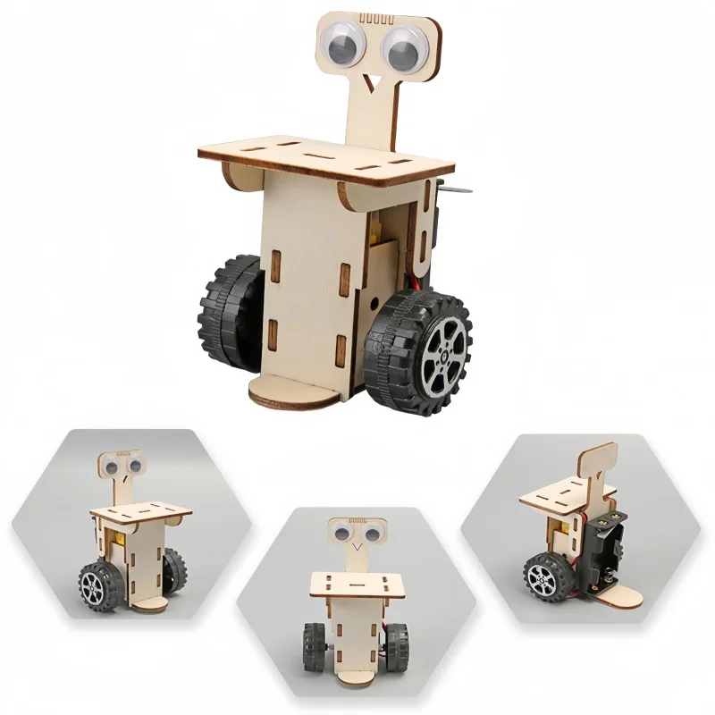 DIY Wood Robot Model Toy for Kids - Physics Science Educational STEM Kit - Experimental Tool for Learning And Gift for Children