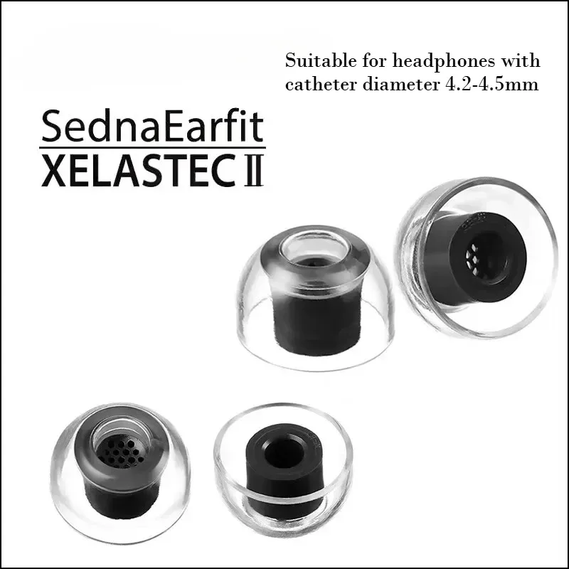 AZLA Xelastec II 2 TPE Eartips Thermoplastic Anti-slip Earbuds for Buds2Pro XM5 Pi7 Case in-Ear Sports IEM HiFi Hexagon Filter