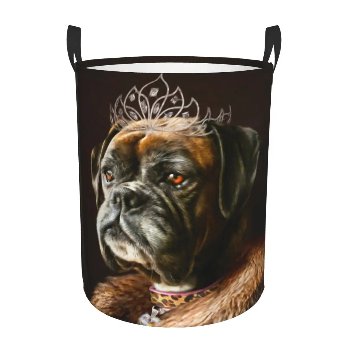 Boxer Dog Portrait Laundry Hamper Large Clothes Storage Basket Regal Pet Army Toy Bin Organizer for Boy Girl